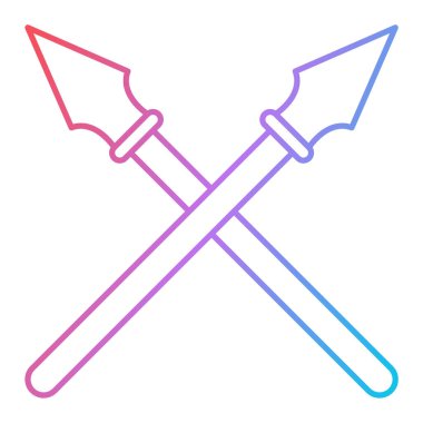 Çapraz kılıç ikonu. Web için Ortaçağ silah vektör simgelerinin basit çizimi