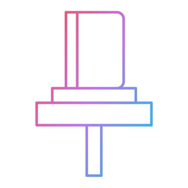 Mor ve beyaz çizgi simgesinin vektör çizimi