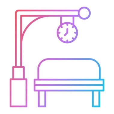 bank ve saat çizgisi simgesi