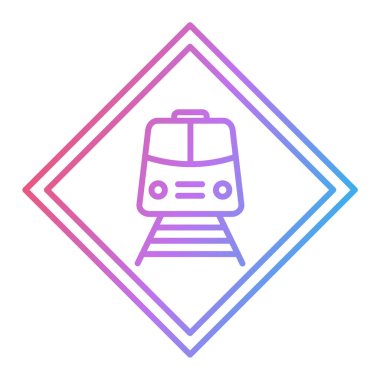 trenin çizgi simgesi, vektör illüstrasyonu