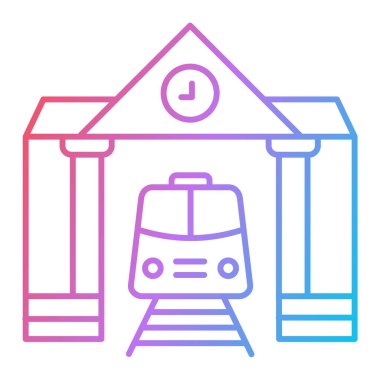 tren ikonu vektörü. İnce çizgi işareti. izole edilmiş sınır sembolü çizimi