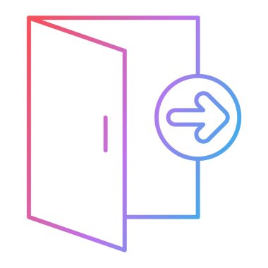 Soyut arkaplanda kapı simgesi izole edildi