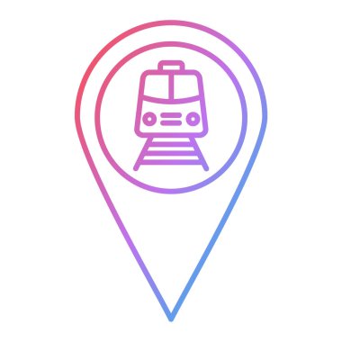 Tren simgesinin vektör illüstrasyonu