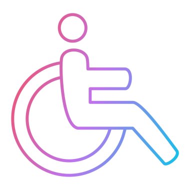 tekerlekli sandalye ikonu vektör illüstrasyonu