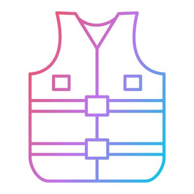 Yelek ikonu. Web tasarımı için basit güvenlik ekipmanı vektör simgeleri çizimi