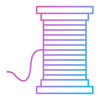 İplik makarası simgesi. Web için iplik bobini vektör simgelerinin özet çizimi