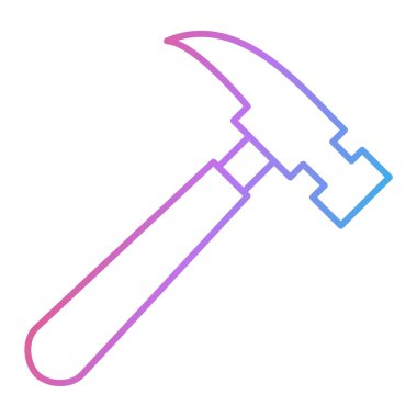 Çekiç simgesi vektörü web ve mobil uygulama tasarımınız için beyaz arkaplanda izole edildi, onarım logosu kavramı