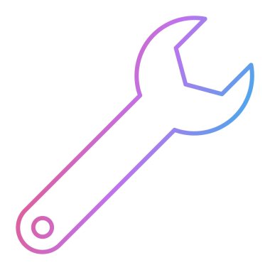 İngiliz anahtarı ve simgesi. Ana anahtar onarım vektör çizim sembolü. beyaz arkaplanda izole.