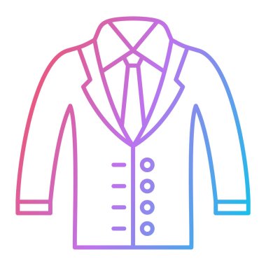 Ceket ikonlu adam. Web için kıyafet vektör sembolünün basit bir illüstrasyonu