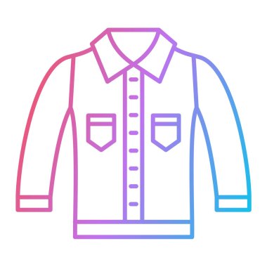 Beyaz arkaplanda izole edilmiş ceket simgesi vektörü, şeffaf gömlek işareti, özet konsepti