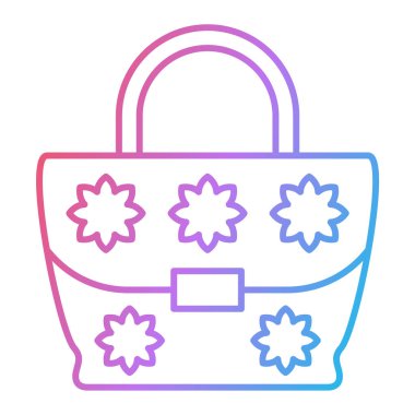  Asma kilit ve çiçek vektör illüstrasyonlu çanta