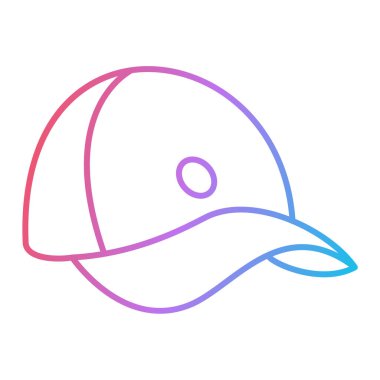 Güzel pembe arkaplanı olan mor ve beyaz çizgi simgesinin vektör çizimi