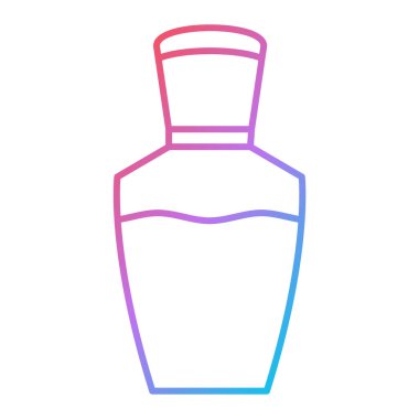 Parfüm şişesi ikonu. Web için kozmetik kavanoz vektör tasarım elementlerinin özet çizimi