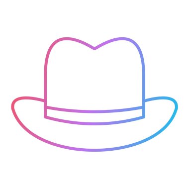 Şapka ikonu. Web için kovboy aksesuar vektör simgelerinin basit çizimi