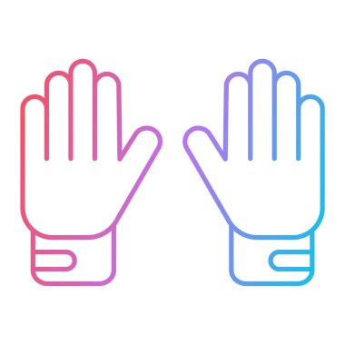 Çizgi eldiveni simgesi beyaz arkaplanda izole edildi. Renkli taslak konsepti. vektör.