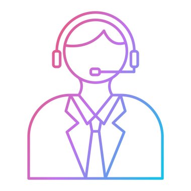 Çağrı merkezi simgesi. Web tasarımı için müşteri hizmetleri vektör simgelerinin düz çizimi