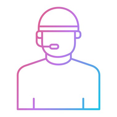 Maske ikonlu adam. Kadın işçi vektör çizimi. beyaz arkaplanda izole