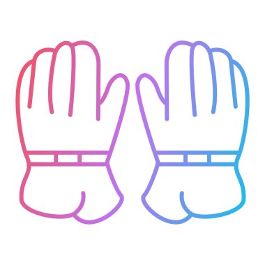 Eldiven ikonu. Ana hatlı eldiven çizimi. beyaz arkaplanda izole