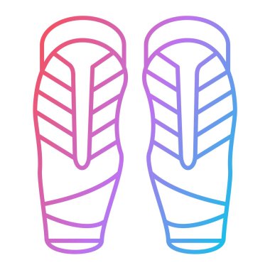 Parmak arası terlik ikonu. Web için ayakkabı vektör simgelerinin özet çizimi