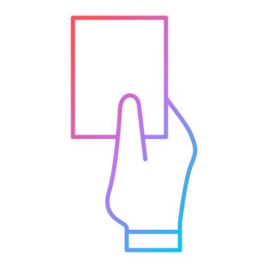 Beyaz arkaplanda izole edilmiş bir kart vektörü illüstrasyonu tutan el