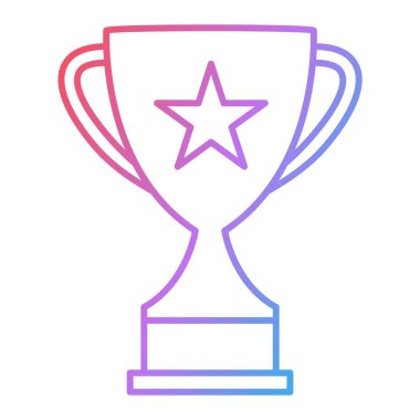 Kupa ikonu vektörü. İnce çizgi işareti. İzole edilmiş kontür sembolü gösterimi