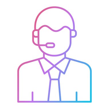 kulaklık vektör illüstrasyonlu çizgi avatar karakteri