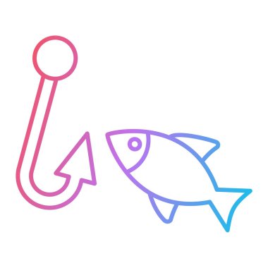 balık kancası ikon vektör çizimi tasarımı