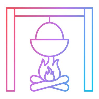 kamp vektörü simgesi modern basit illüstrasyon