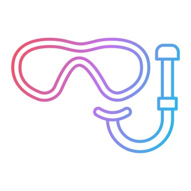 Tüplü dalış ikonu. Web için şnorkel vektör simgelerinin özet çizimi