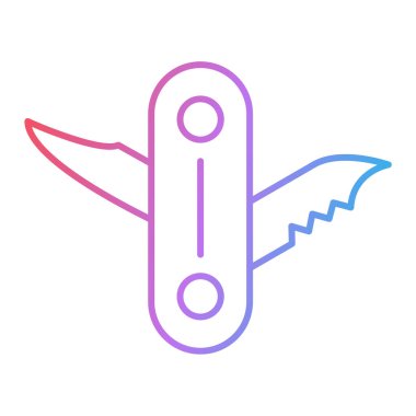 Makas ikon vektörü. İnce çizgi işareti. İzole edilmiş kontür sembolü gösterimi