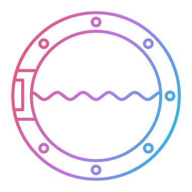 Beyaz arka planda izole edilmiş pembe çizgi şeklinde bir su topu ikonu. vektör illüstrasyonu