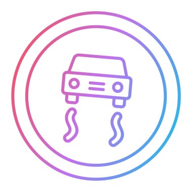 Araba ikonu. İnce çizgi çizgisi ana hatları. vektör illüstrasyonu.