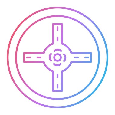 hedef simgesi. İnce çizgi sembolü. daire ve çapraz biçim