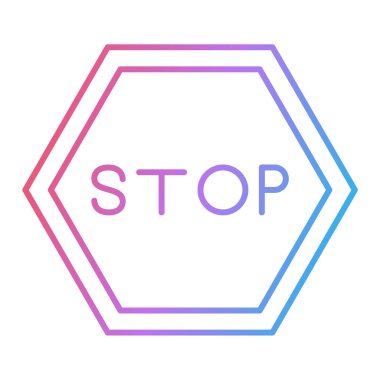 dur işareti simgesi, vektör çizimi