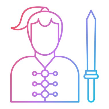 Kalkan çizgisi ikon vektörü olan kadın. İnce çizgi işareti. izole edilmiş sınır sembolü çizimi