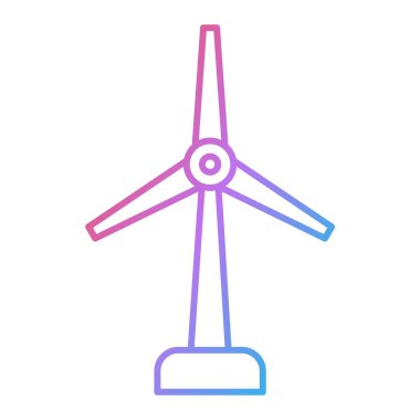 Rüzgar türbini ikonu. Web için yel değirmeni vektör sembolünün özeti