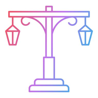 fener simgesi. Web için lamba vektör simgelerinin özet çizimi