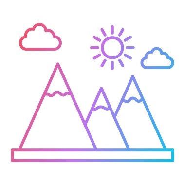 Bir dağ simgesinin vektör illüstrasyonu