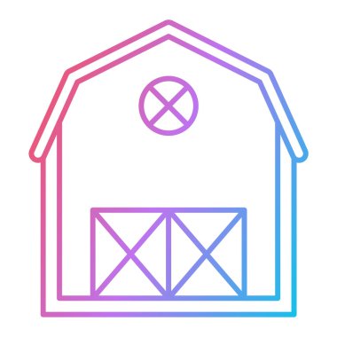 ahır vektörü ince çizgi simgesi