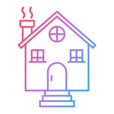 ev vektörü ince çizgi simgesi