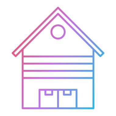 Ev ikonu. Ağ için ahır vektör simgelerinin özet çizimi