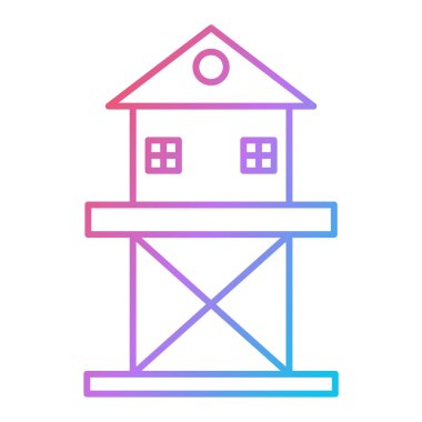 Çiftlik evi ikon vektörü. İnce çizgi işareti. İzole edilmiş kontür sembolü gösterimi