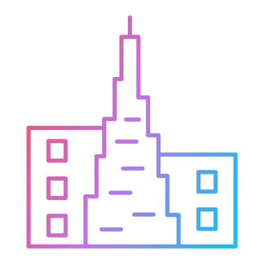 Bir bina simgesinin vektör illüstrasyonu