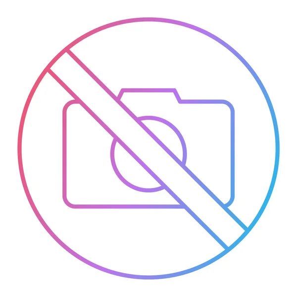 Beyaz Arkaplanda Hiçbir Kamera Simgesi Izole Edilmedi Renkli Taslak Konsepti — Stok Vektör