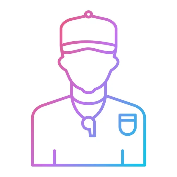 Hombre Con Icono Sombrero Contorno Médico Vector Símbolo Ilustración Aislado — Archivo Imágenes Vectoriales