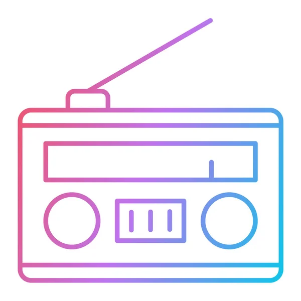Ícone Rádio Esboço Ilustração Ícones Antigos Vetor Boombox Para Web — Vetor de Stock