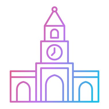 Kilise binası ikonu. Web için katedral vektör simgelerinin özet çizimi