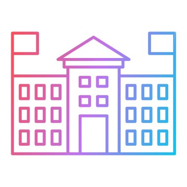 Bina. Web simgesi basit illüstrasyon