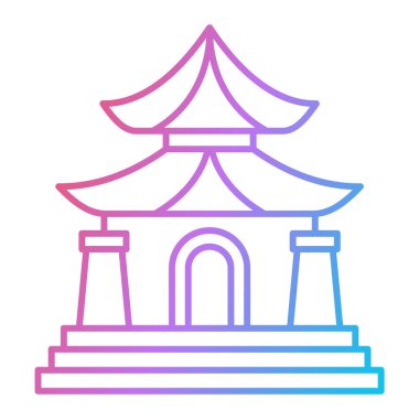 Bir tapınak simgesinin vektör illüstrasyonu