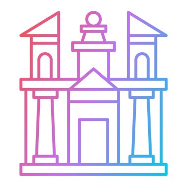  Bina simgesi. Web için sihirli kale vektör simgelerinin özet çizimi